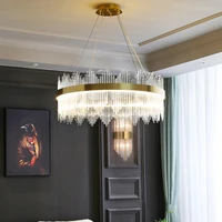 modern crystal chandelier light luxury simple living room lamp round atmosphere bedroom dining room lamp nordic style lamps