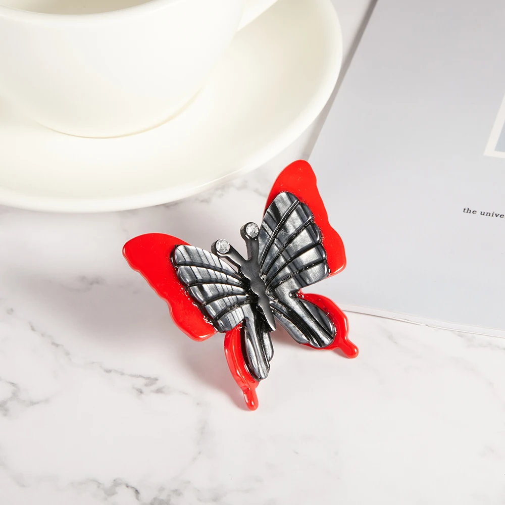 

APSVO Acrylic Brooch Handmade Acrylic Women Exquisite Butterfly Insect Safety Resin Pins Custom Jewelry Christmas Gift Wholesale
