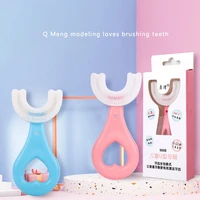 children 360 degree u shaped food grade silicone toothbrush kids baby whole mouth tooth cleaning teeth whitening brush