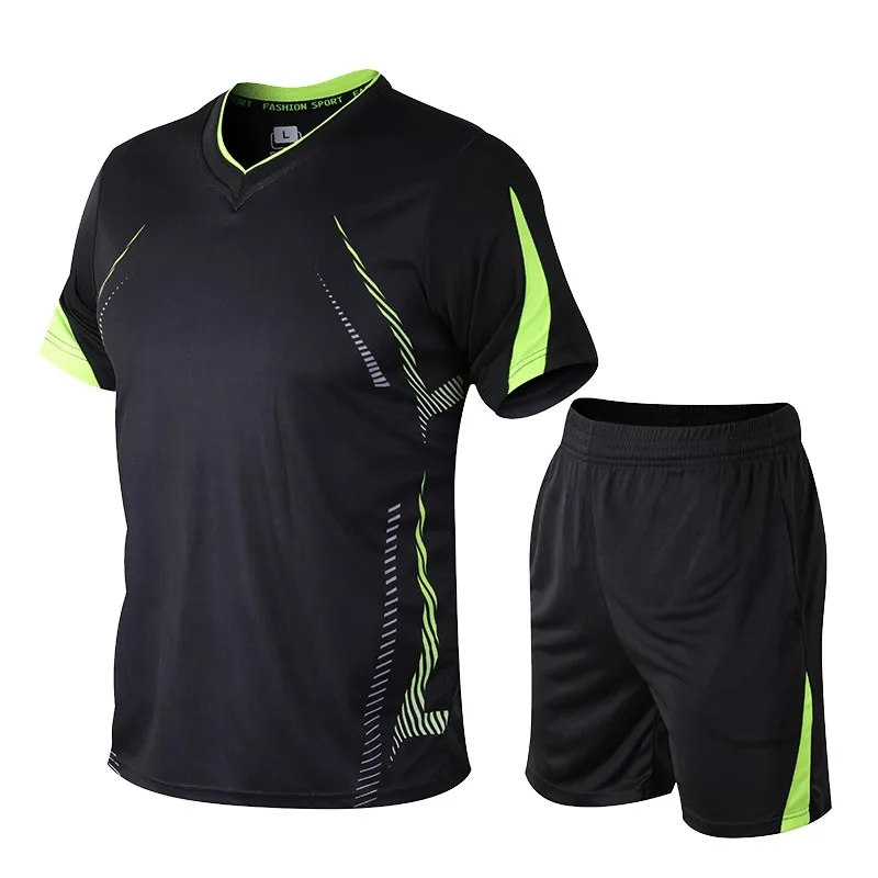 

Men Short Sport Set 2021 Summer Trend 2 Piece Basketball Suit Slim Sweatshirts + Sweatpants Male Running Fitness Clothes