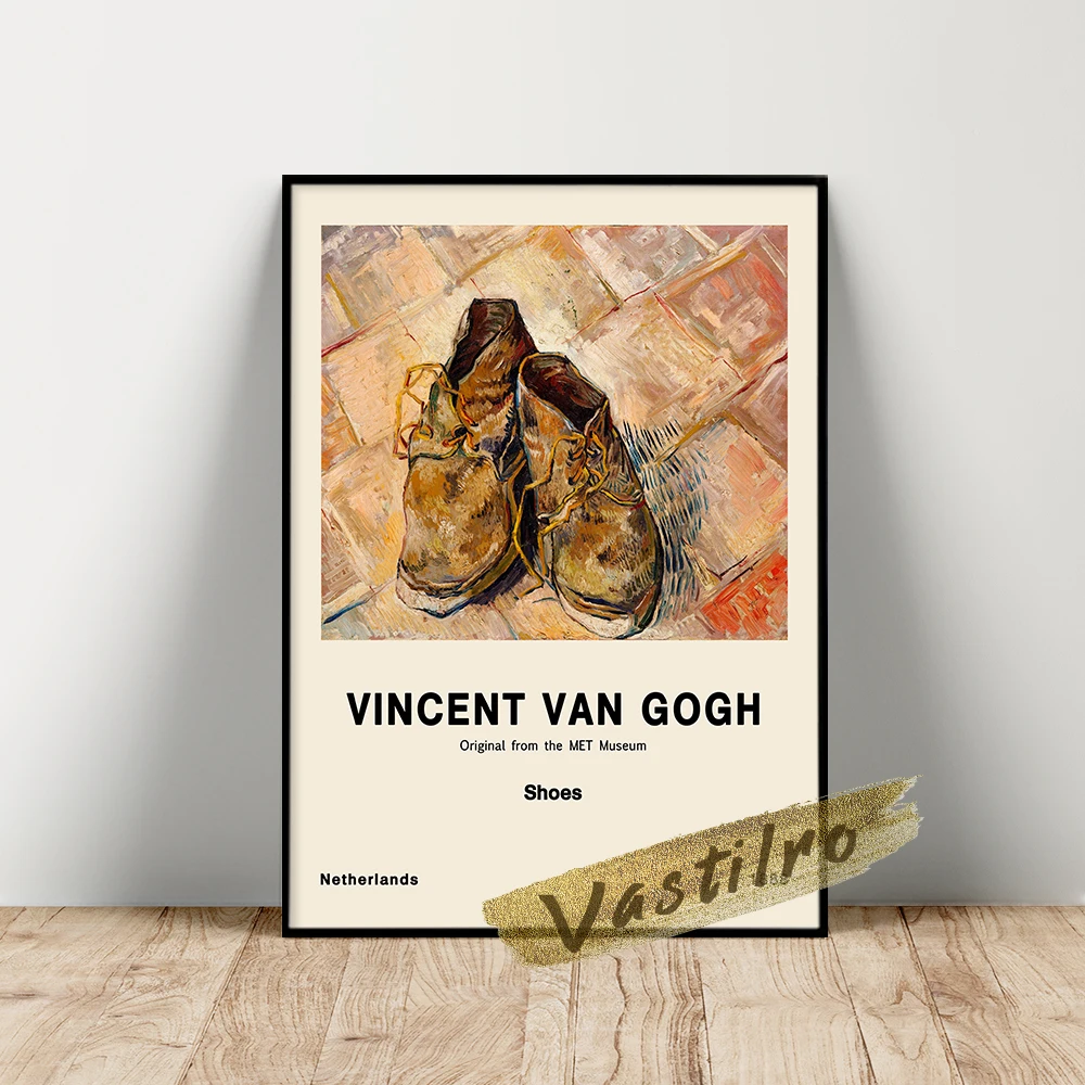 

Vincent Van Gogh Museum Exhibition Poster, Vincent Gogh Shoes Oil Painting, Van Gogh Still Life Wall Picture, Retro Gogh Prints