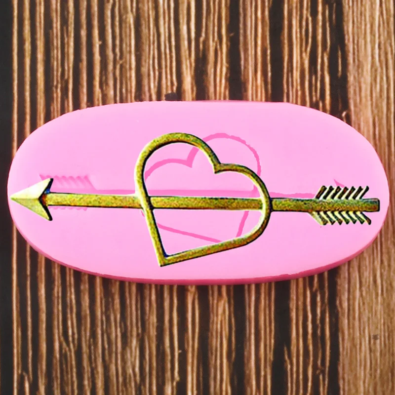 3D сердца со стрелой силиконовые формы DIY вечерние инструменты для украшения