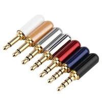 100pcs 4pole 3pole 1ploe have logo copper gold plated 3 5mm male stereo mini jack plug soldering connector