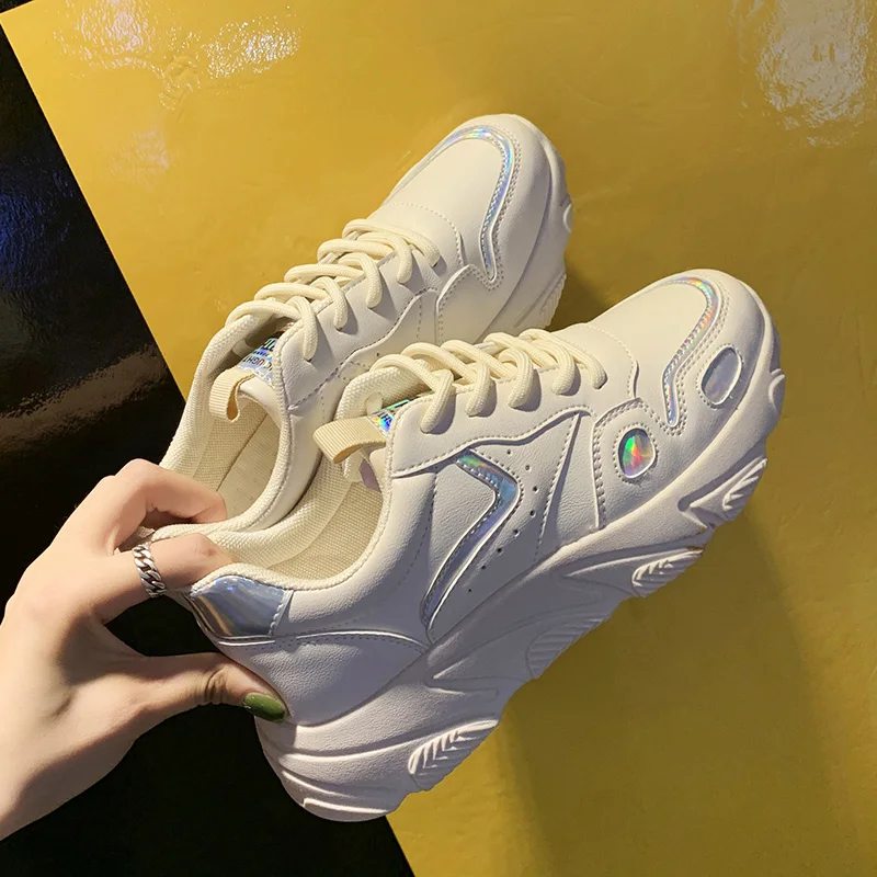 2019 Autumn Women Casual Shoes Mesh Comfortable Woman Platform Sneakers Height Increasing Dad Chunky zapatos mujer | Обувь