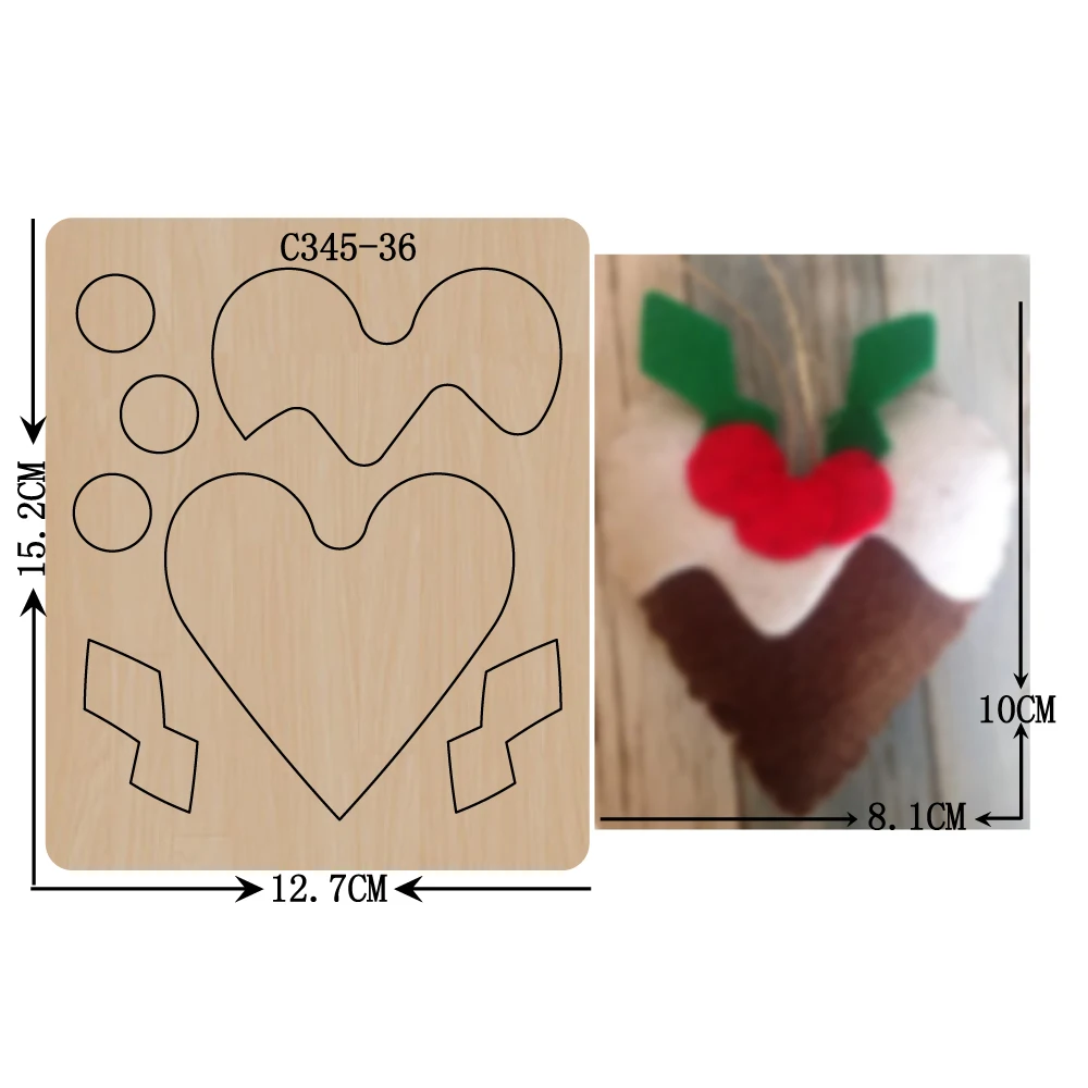 Новый Рождество любовь сердце Подвеска Деревянный Штамп Скрапбукинг режущие