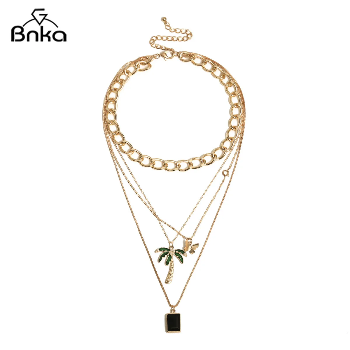 Женское Ожерелье В Стиле Хип-хоп с кокосовой кисточкой и бабочкой длинная