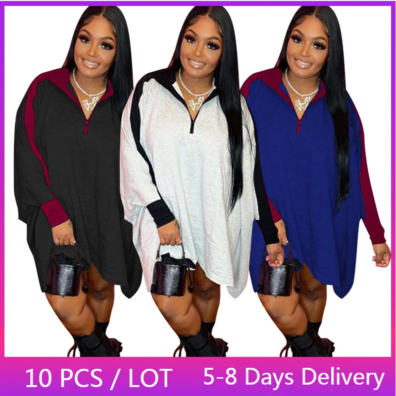 

Женское платье-миди в полоску, свободное Повседневное платье составного кроя с длинным рукавом, осень