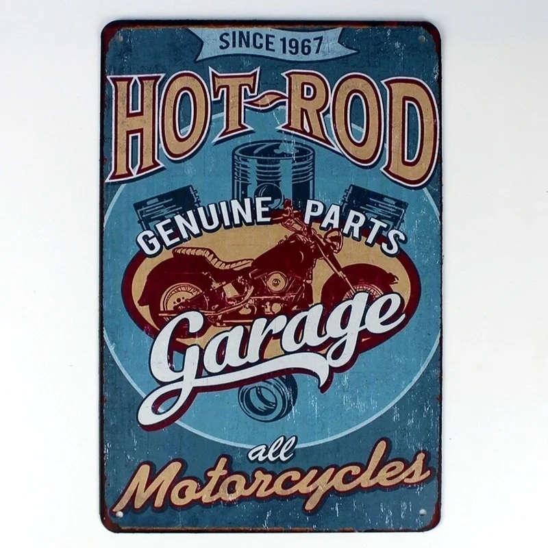 

hot rod garage metal Tin Sign 20*30 cm sticker Decor Bar Pub Home Vintage Retro Poster comic sticker