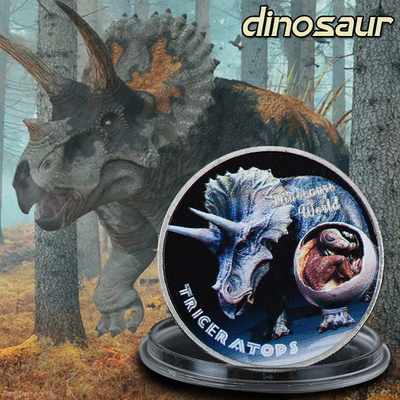 WR Роскошный домашний декор Triceratops динозавр Серебряная монета 999 9 посеребренный