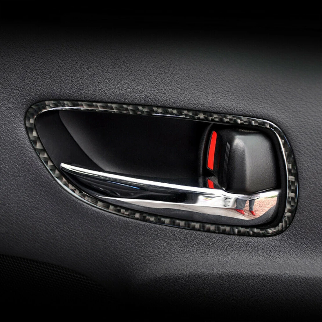 

1 Pair Car Inner Front Door Handle Frame Trim Carbon Fiber Black Fit For Lexus IS250 300 350 2006 2007 2008 2009 2010 2011 2012