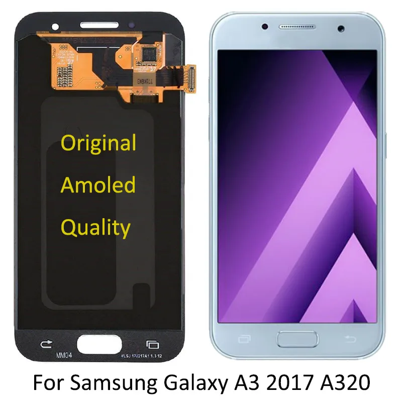 Оригинальный Super Amoled экран для Samsung Galaxy A3 2017 A320 ЖК A320FL A320Y мобильный телефон