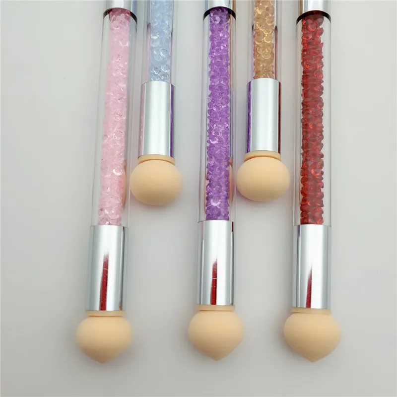 Набор градиентных губчатых ручек для дизайна ногтей цветные точечные кисти