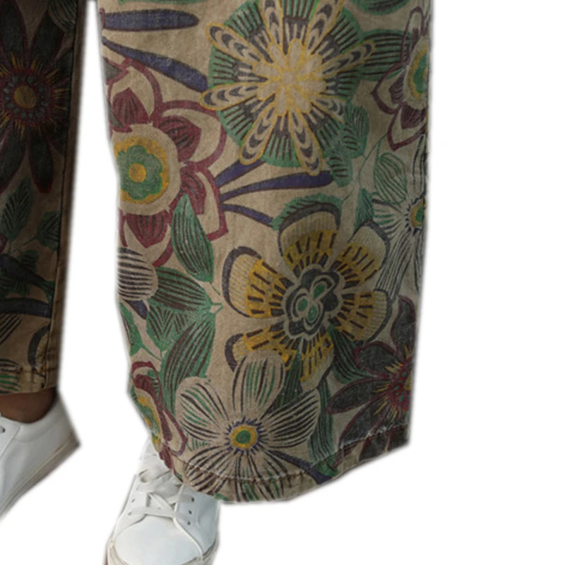 

Womens Denim Suspenders Jumpsuits Dungarees Overalls Wide Leg Flare Bell Print Loose Big Oversize Retro Vintage Casual A09111048