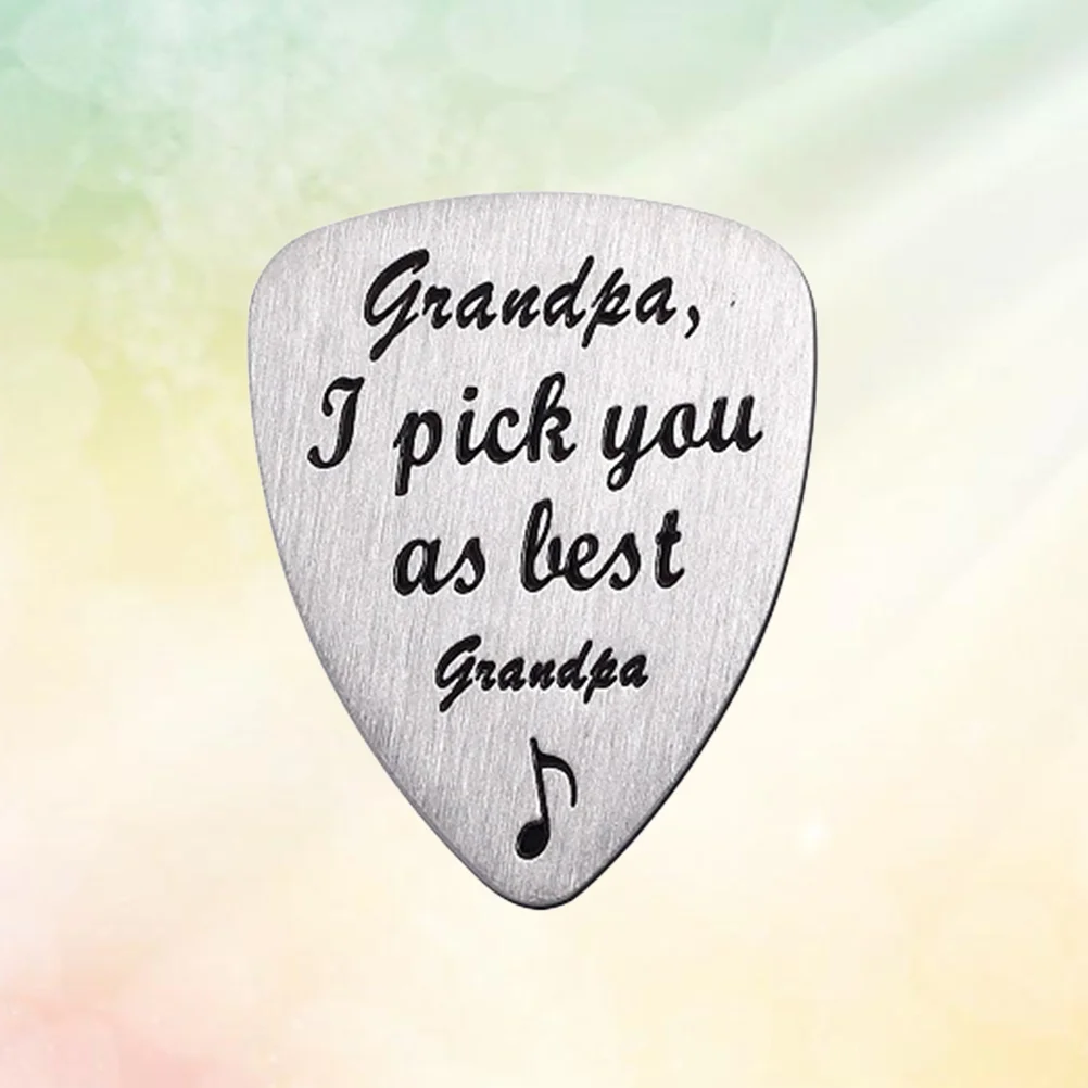 

Titanium Steel Carved Guitar Pick Grandpa I Pick You As Best Grandpa Letter Engraved Ukulele Pick Musical Instrument Accessory