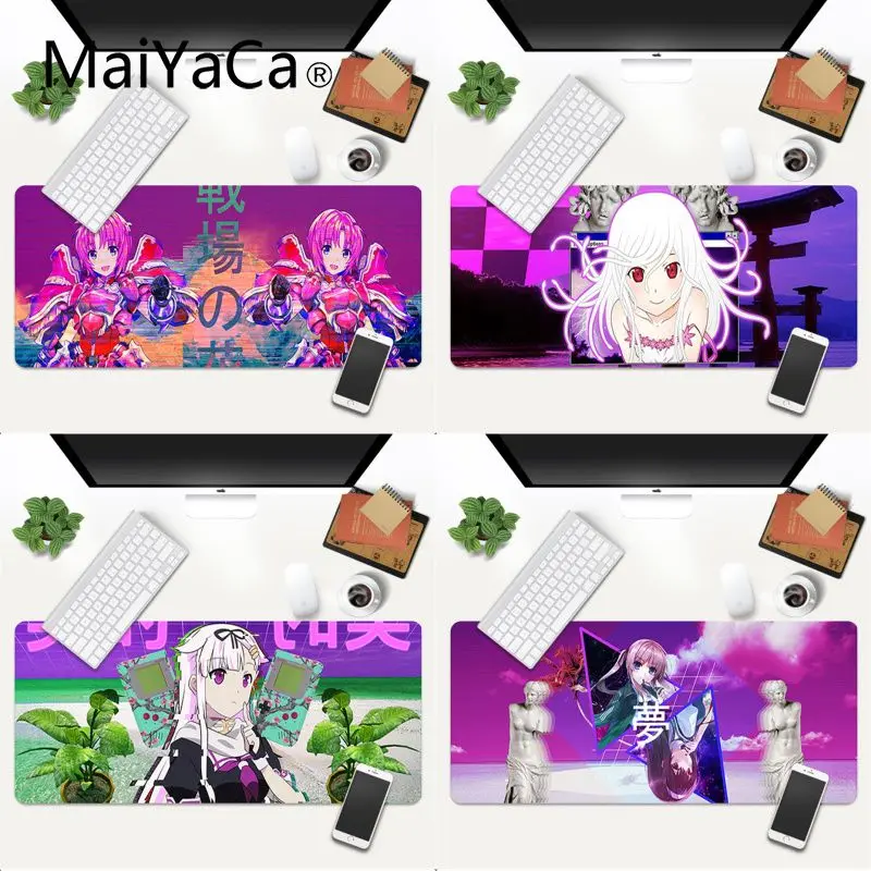 

MaiYaCa 2020 New Vaporwave Glitch Anime1 Laptop Gaming Mice Mousepad Gaming Mouse Mat xl xxl 800x400mm for world of warcraft