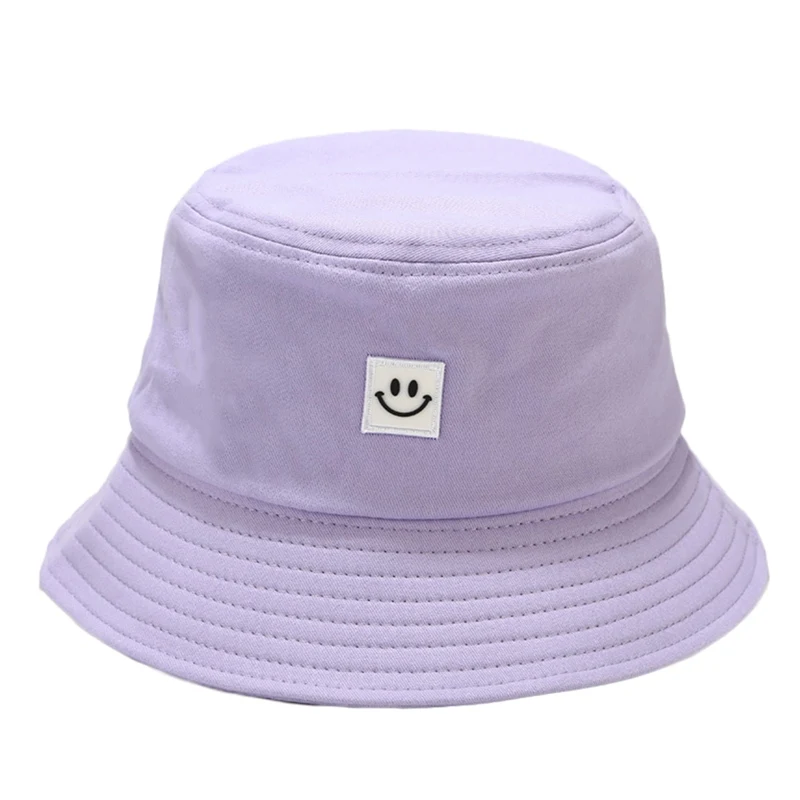 

Embroidery Smile Face Expression Bucket Hat Solid Cotton Summer Panama Man Women Visor Lovers Sun Fishing Hat Gorras