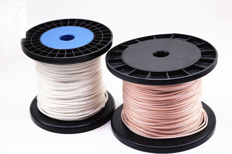 2 1 мм Плетеный 8 жильный серебристый провод OCC обновленный кабель для наушников