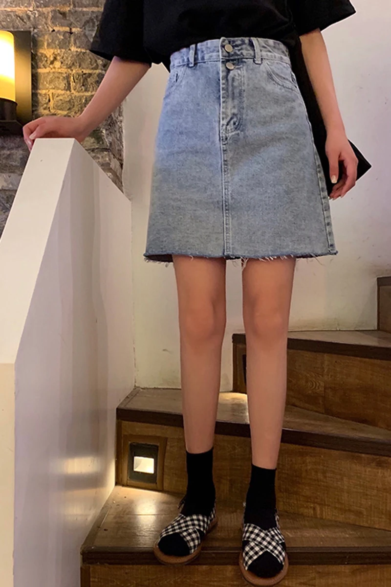 

Summer 2021 new Korean student high waist denim skirt