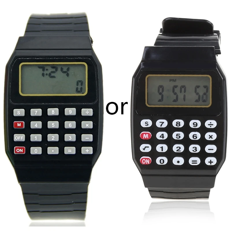 fad children silicone date multi purpose kids electronic calculator wrist watch free global shipping