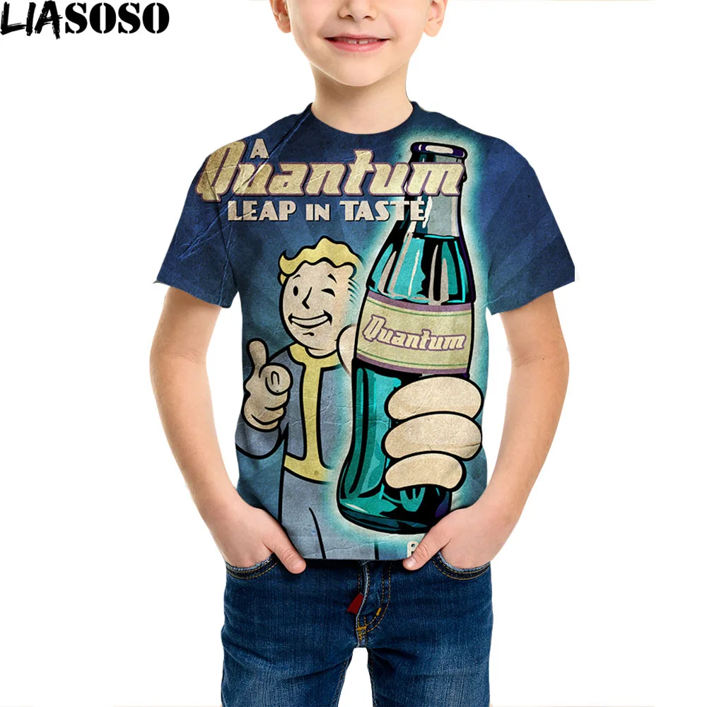

LIASOSO Fallout 4 Kids Children T-shirt Men's Women's Summer 3D Polyester Tee Anime Casual Fun Top Fashion Harajuku T-shirt