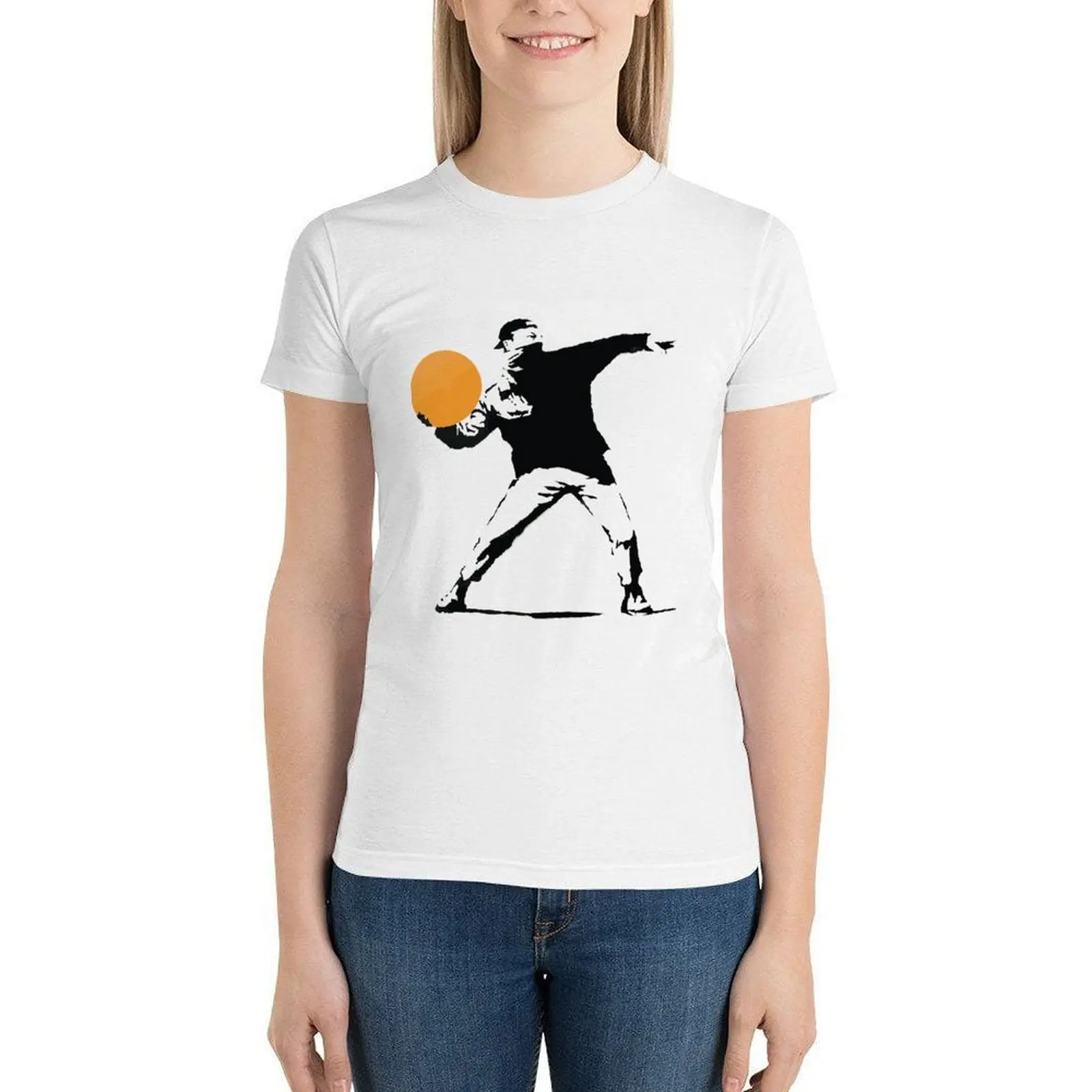 

Banksy T Shirt Cotton Street Style T-Shirt Short-Sleeve Print O Neck Funny Women Tshirt Oversize