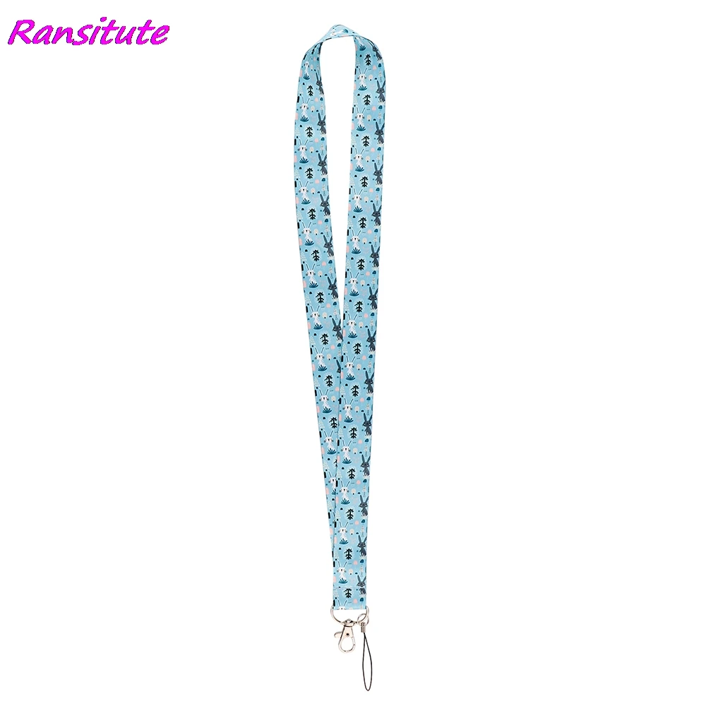 Брелок Ransitute R2138 Kawaii с изображением кролика ремешок для ключей удостоверения