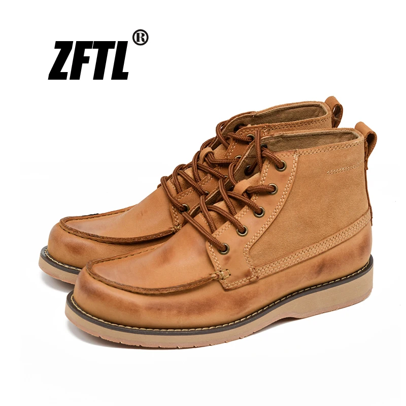 ZFTL Новые мужские повседневные рабочие ботинки из натуральной кожи осенне зимние