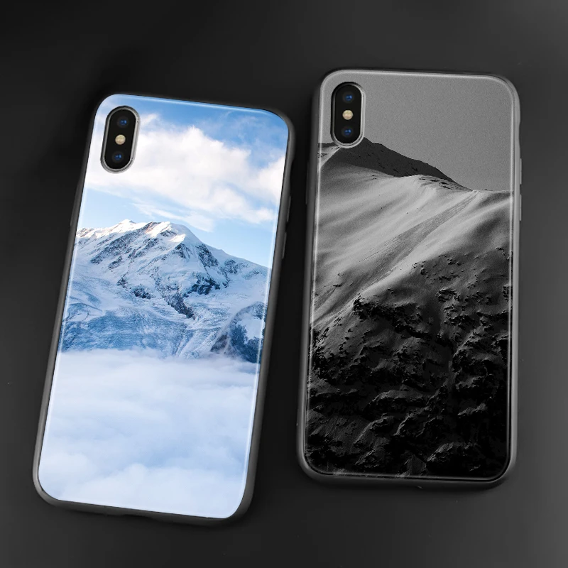 snow mountain landscape view natural scenery soft silicone phone case cover shell for iphone 6 6s 7 8 plus x xr xs 11 pro max free global shipping