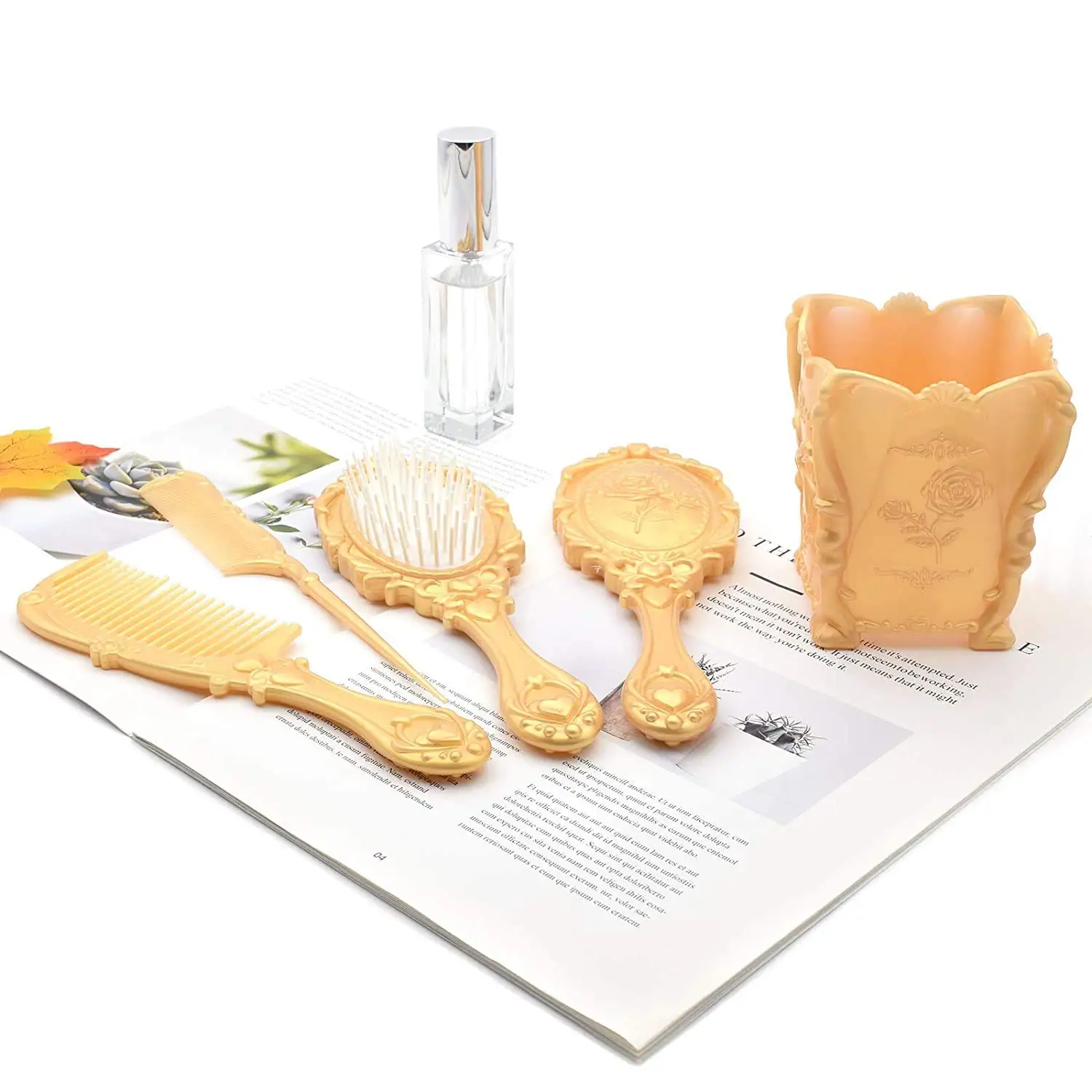 Винтаж ручной зеркало и Расчёска в комплекте Dolovemk девушки косметический