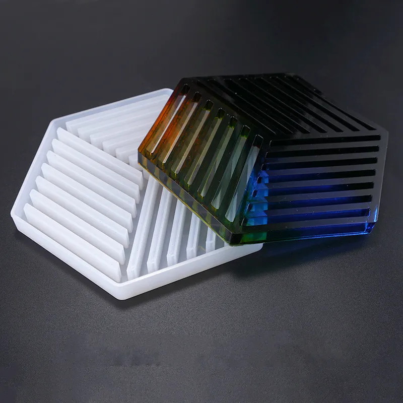 Треугольный силиконовый Настольный лоток в полоску основа для украшений