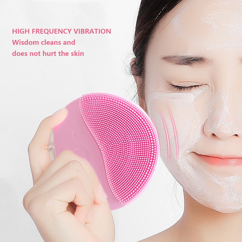 Vibration Cleaner Ultrasonic Electric Facial Brush Rechargeable USB Cleansing Silicone Massage Smart Sonic Face | Красота и здоровье
