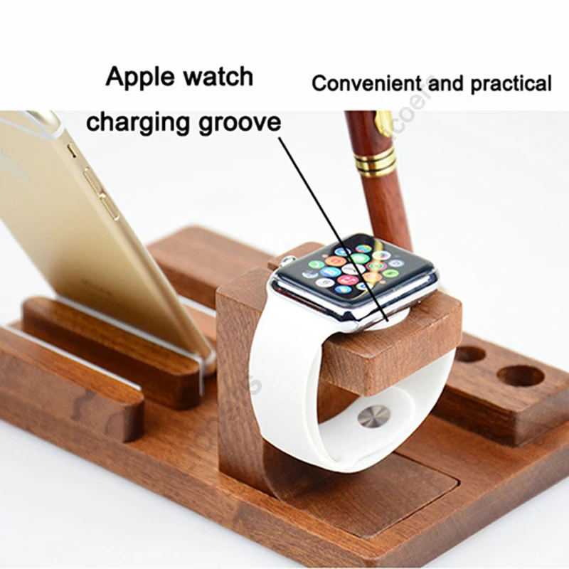 3 in 1 bamboo wooden charging station for iphone mobile phone holder stand charger stand base for apple watch ipad storage box free global shipping