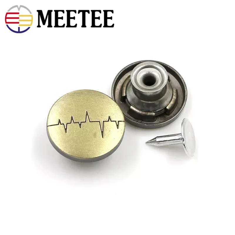 Meetee 10pcs 17mm High-grade Metal Jeans Button Men's Women's Denim Clothing Decoration DIY Sewing AccessoriesD2-14 | Дом и сад