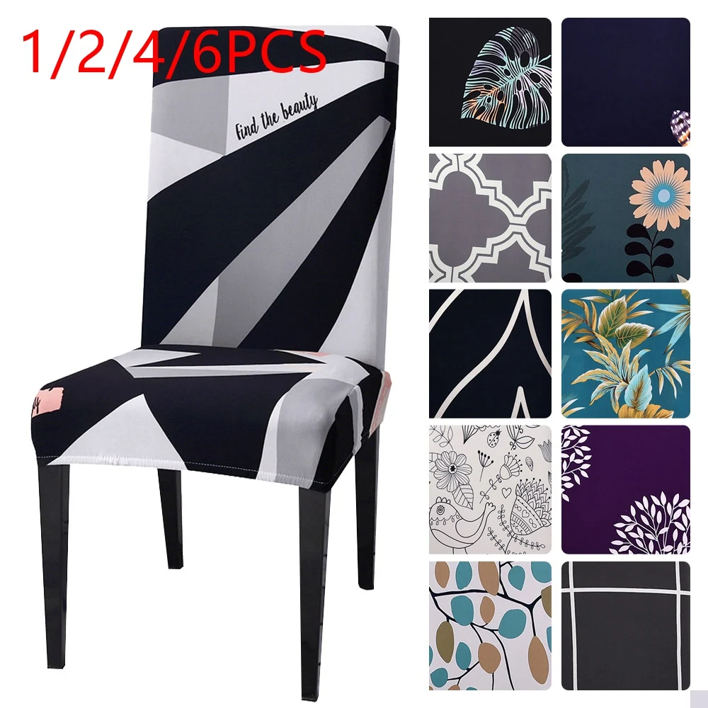 1/2/4/6 шт. леопардовая Печать Съемная крышка стула большой эластичный чехол