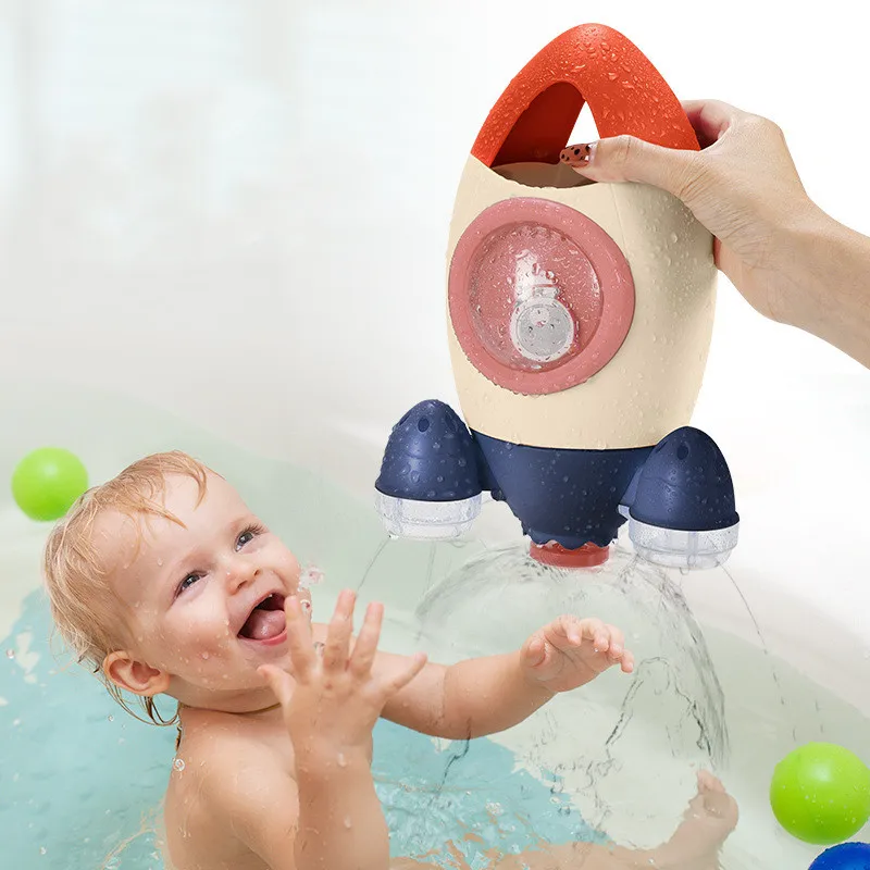 

Spin Water Spray Rocket Baby Toys Bath Toys for Children Toddlers Shower Game Bathroom Sprinkler Baby Bath Toy for Kids Gifts