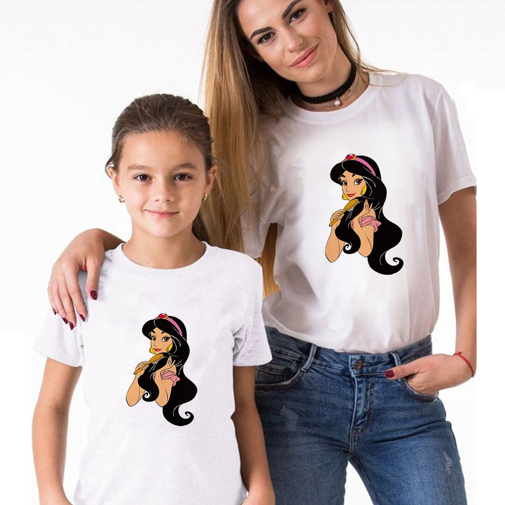 

Disney Princess T-Shirt Mother and Daughter Halloween Costume Matching Clothes Breast Y2k Harajuku Women's Tee Shirt Ropa Spain