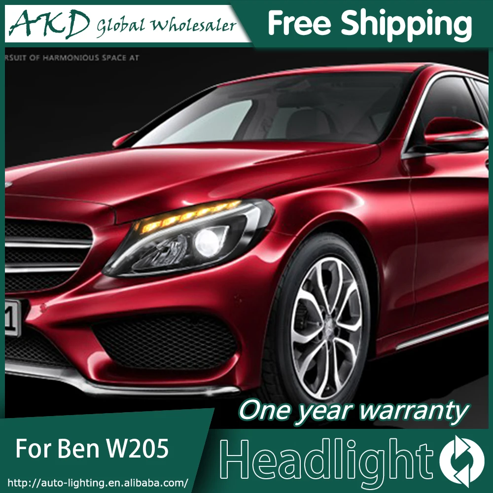 АКД автомобильный Стайлинг Головной фонарь для Benz W205 светодиодные фары 2013 2017