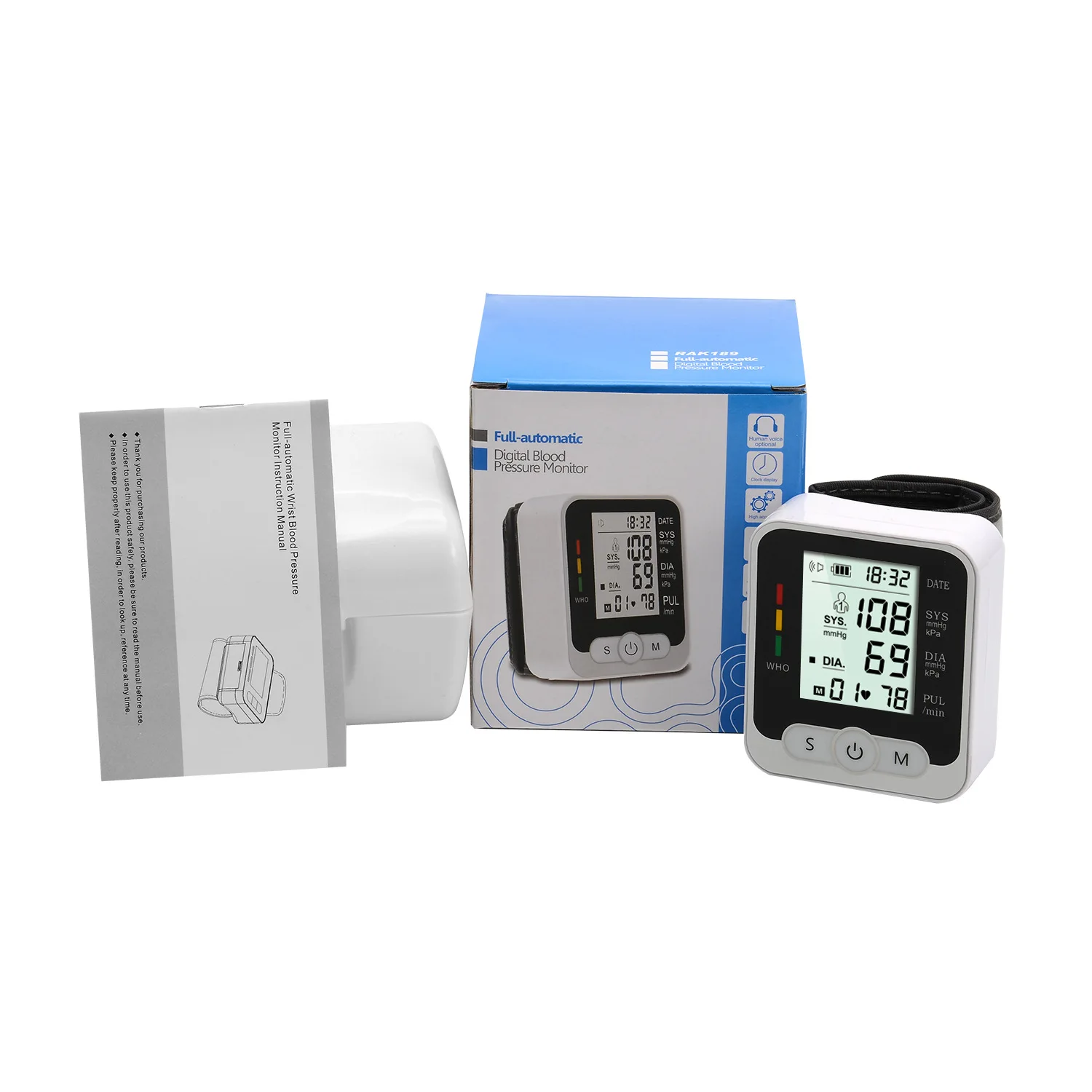 

Wrist type home electronic automatic hypertension measuring instrument blood pressure monitor