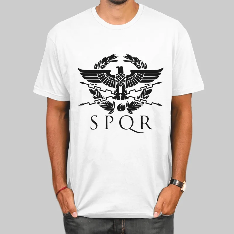 SPQR Римский гладиатор имперский Золотой орел футболки летняя модная футболка с