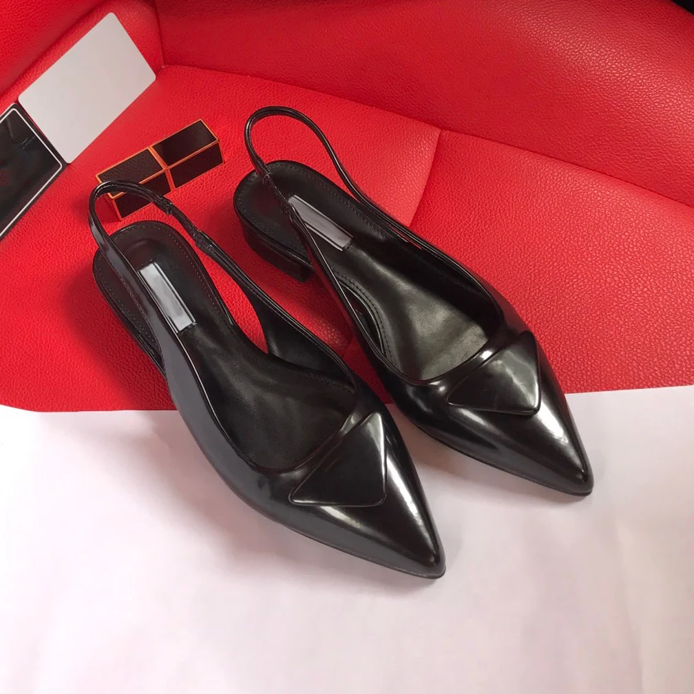 

kmeioo 2021 new style low heel sandals pointed toe backless slip-on summer casual shoes for women black sole shallow heels