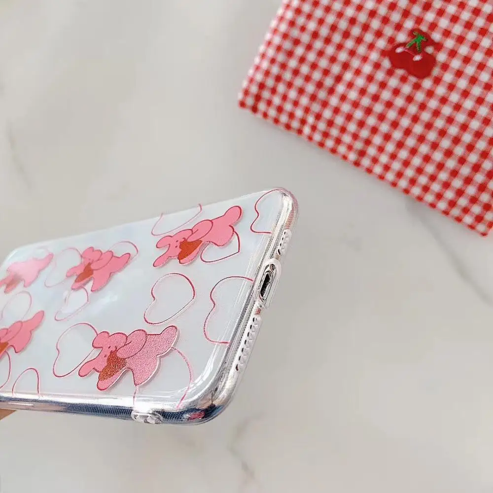 Прозрачный чехол для телефона iphone 11 Pro Max 6 7 8 plus XS MAX XR с мультяшным медведем