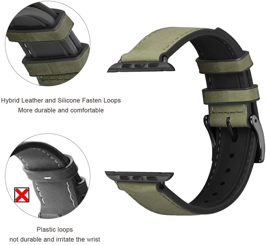 Leather Loop for Apple Watch 6/SE/5/4/3/2/1 38mm 40mm Sports Watchband Bracelet Strap for IWatch SE/6 Apple Watch Band 42mm 44mm