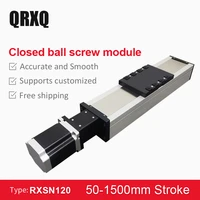 rxsn120 ball screw 1001500mm cnc linear module slide table actuator guide rail motion stage stepper servo motor robotic arm kit