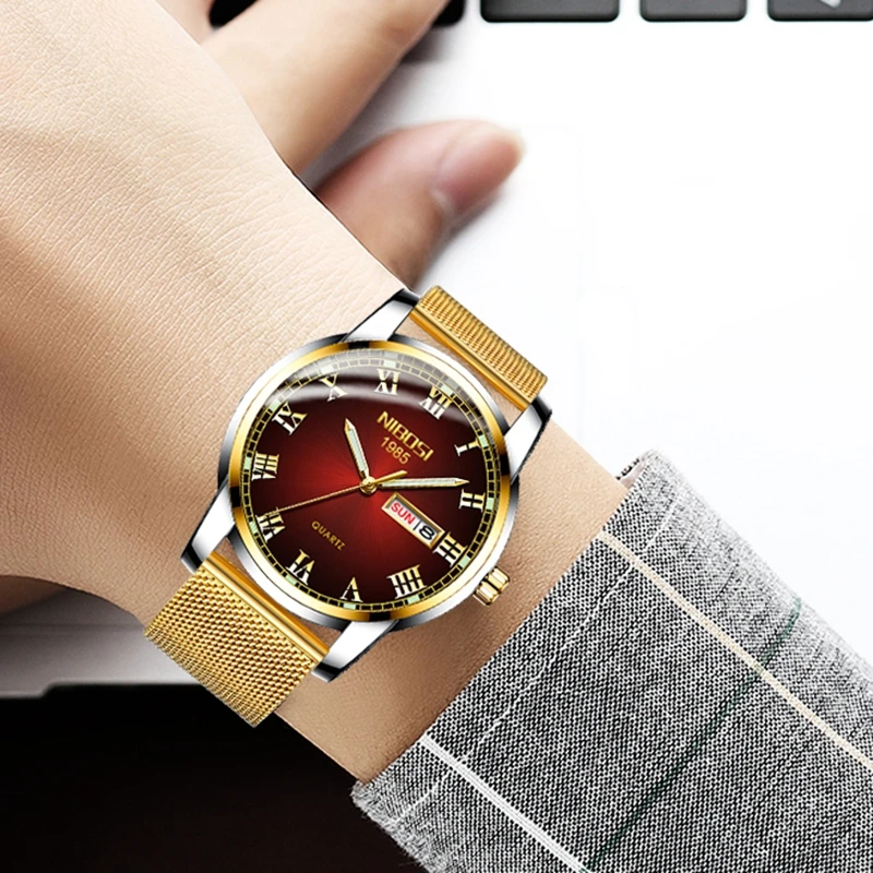 Часы наручные NIBOSI Мужские кварцевые модные спортивные простые брендовые