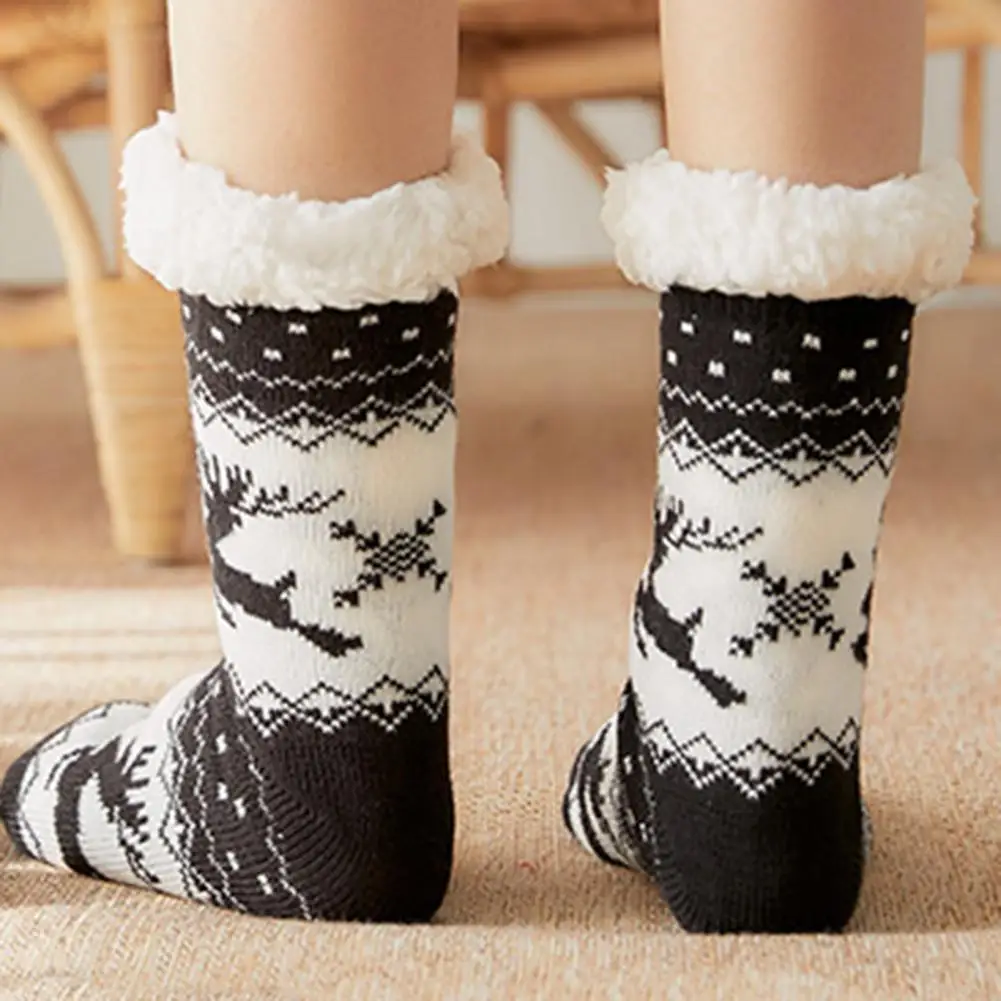 

Elastic Breathable Christmas Element Pattern Women Sleep Socks for Indoor