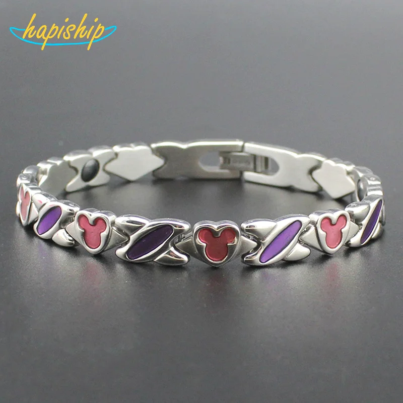 Hapiship2017 Новый женский/мужской браслет с 7 магнитными ячейками из титановой стали