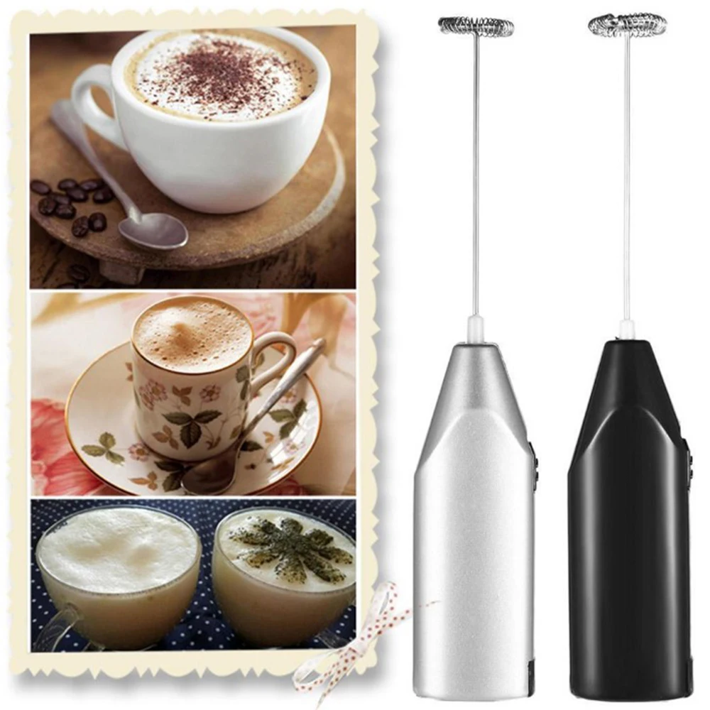 

Mini Electric Milk Frothers Drink Foamer Whisk Mixer Stirrer Coffee Egg Beater Baking tool Black and Silver Colors Optional
