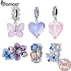 Женский браслет из серебра 925 пробы, с подвеской в виде бабочки