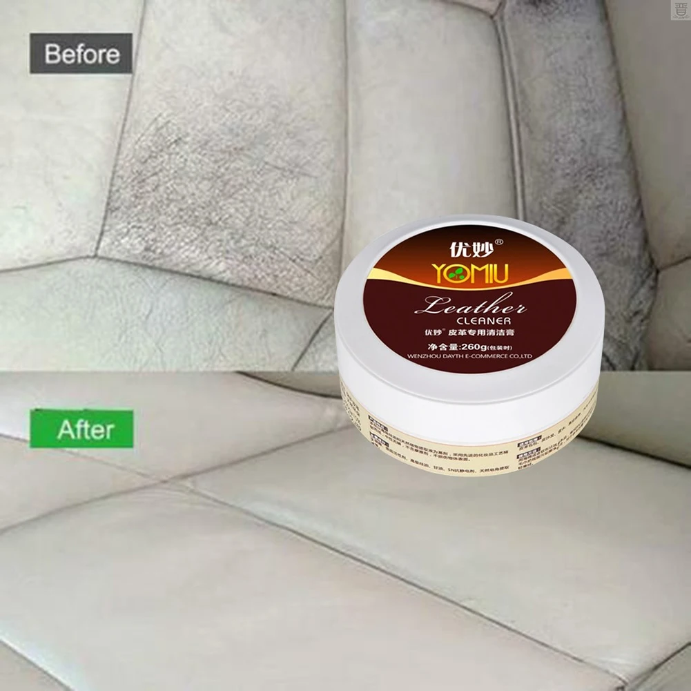 

Cleaning Cream Multifunctional Leather Refurbishing Wipe Cleaner Repair Cream with Sponge for Car Seat Sofa H88F