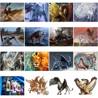 5d diy diamond embroidery mosaic ancient beast paintings rhinestone pictures wall art animals dinosaur poster home decoration